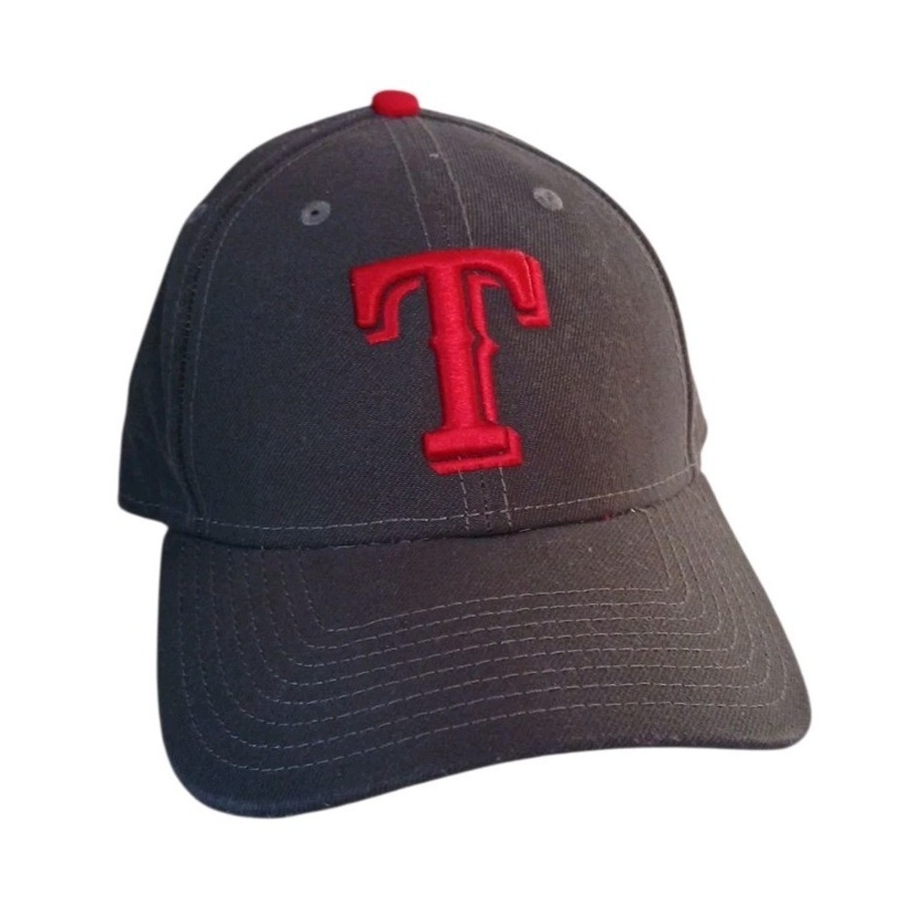 Texas Rangers Hat Cap Strap Back Gray Red MLB Baseball New Era Mens OSFA